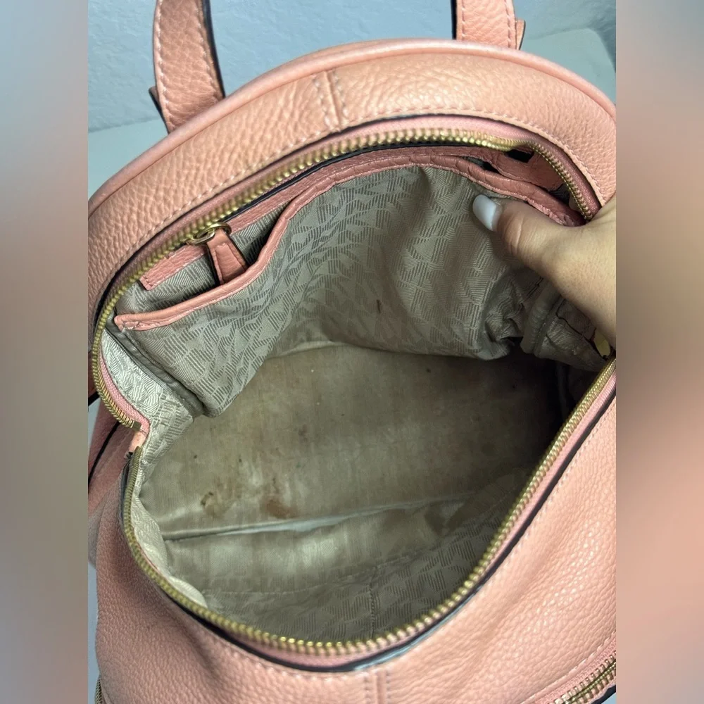 Michael Kors Adina Leather Backpack Grapefruit Color